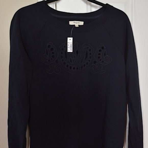 🌸 MADEWELL cutout sweatshirt in navy - Picture 2 of 6